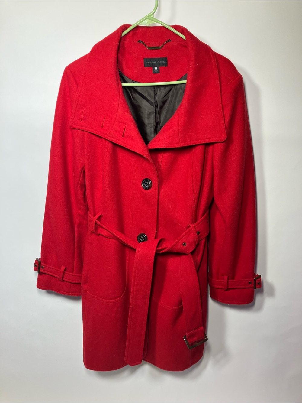 Worthington Red Belted Trench Coat